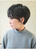 襟足スッキリ、シースルーバングのナチュラルショート！