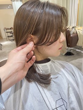 アンス 大阪梅田(ANs.) 20代30代40代髪質改善レイヤーカットベージュ艶感ストレート