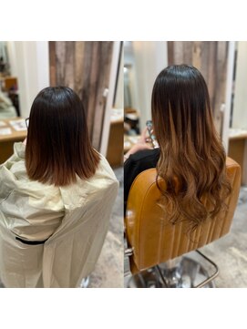 プリンプ(PRIMP) #ロングヘア #バレイヤージュ #ベージュ