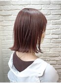 ピンクベージュ×外ハネボブ