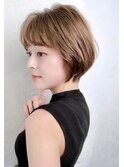 大人かわいい×上品×ひし形ショートボブ バニラベージュ 綾瀬