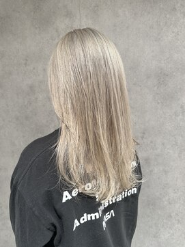 エアー 青山(AIR) シルキーベージュ/ハイトーンカラー/サラ艶ロング/10代20代30代