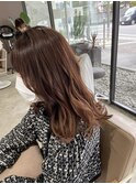 チョコレートベージュ×波巻きアレンジ