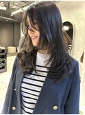 韓国ヘア レイヤーカット 透明感 グレージュ おくれ毛 井坂