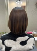 50代 ツヤツヤで若見え!大人可愛いミディアムレイヤーボブ