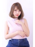 ことりベージュローライト大人かわいい小顔スリークボブ大人ボブ