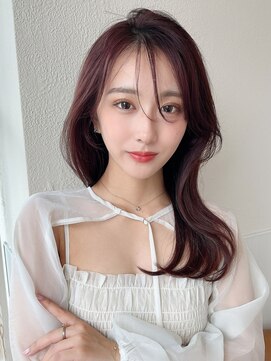 アフロート ディル(AFLOAT D'L) 小顔ワンカールレイヤーカットデジタルパーマチェリーブラウン