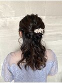 結婚式お呼ばれ ハーフアップスタイル
