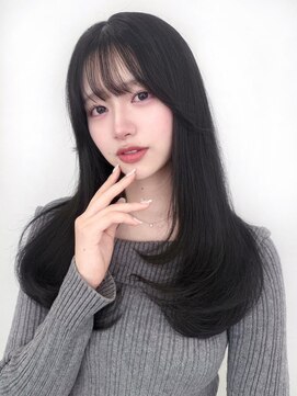 ユーフォリア 新宿店(Euphoria) 黒髪/ミディアムレイヤー/顔まわり/韓国レイヤー