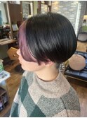 刈り上げショート/フェイスフレーミング/ラベンダーカラー