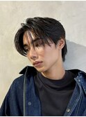 フェザーパーマニュアンスパーマメンズセンターパート襟足あり
