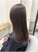 透け感クールブラウン×似合わせ質感カット