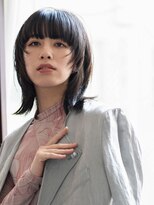 エミュ 表参道 青山(emu)&nbsp;ぱっつん厚めワイドバングのモードマッシュウルフボブ