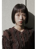キユ(qiyu)&nbsp;顎ラインミニボブ×オン眉グレージュカラー［広島/八丁堀］