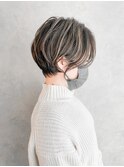ハイライト×丸みショート