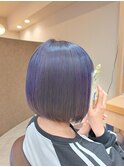 仙台D　ワンレンボブパープルカラーリングstyle