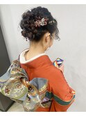 成人式 卒業式 ヘアアレンジ パーマアレンジ