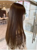 オリーブグレージュ髪質改善カラー韓国ヘア透明感