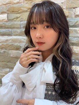 ヘアメイク アージュ 天神西通り店(HAIR MAKE age) インナーカラー　顔周りレイヤー　ロング