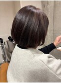 大人可愛い丸みボブナチュラル地毛風カラーブラウン20代30代40代