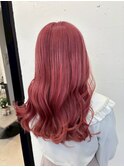 ピンクベージュ×レイヤーカット