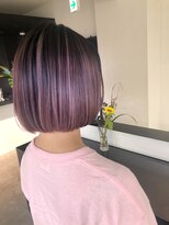 マスカリ(muscali)&nbsp;【原田】カシスピンク　バレイヤージュ　ミニボブ　ケアブリーチ