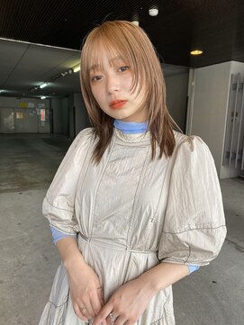 ジーナリア(Xena ria) 姫カットレイヤー/韓国風巻き/くすみベージュ/名駅★103