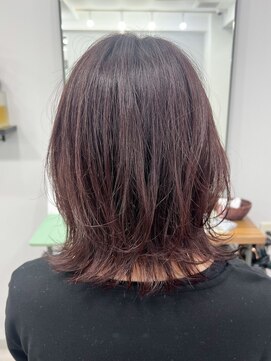 クラン 岡本(Chlan) 色っぽミディアムヘア【フェミニンピンク】×【くびれボブ】