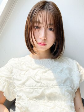 キュレア(C..ure.are) 髪質改善カラー暗髪冬カラーココアベージュレイヤーボブ小顔