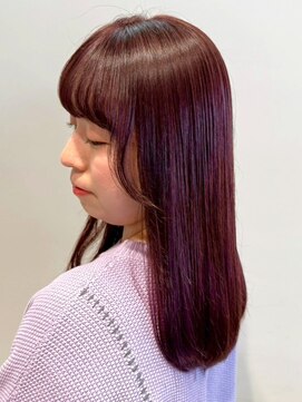 オレンジペコ(orange peco) チェリーブラウン 顔周りカット 髪質改善 艶カラー 20代 艶髪