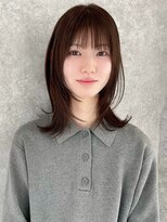 アイリス 天文館店(AIRIS) ミディアムレイヤー アッシュ 顔周りレイヤー 前髪カット 20代
