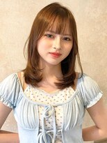 アンニュ(annuy)&nbsp;ミディアムレイヤー ベージュカラー 顔周りカット 髪質改善