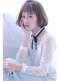 ラウンドバング[グロスフォギーベージュ][mignon]ショートボブ