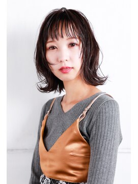 モカ ヘアーデザイン(moca HAIR DESIGN) ダークグレーの外ハネボブ