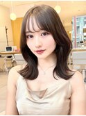 2wayバング 韓国前髪 シースルー ミディアム くびれヘア 顔周り