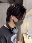 アッシュブラックカルマパーマベリーショートダークアッシュ