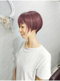 40代に人気☆襟足短めショートボブ×ピンクベージュ