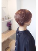 30代/40代/50代ショートボブ＋ピンクブラウン