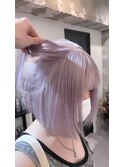 イメチェン/ホワイトブロンド/外ハネボブ/ワイドバング/渋谷
