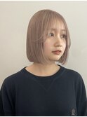 ミルクティーアッシュベージュレイヤーボブショートウルフボブ