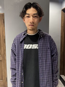 画 center part/perm