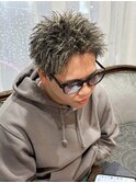 スパイキーショート　ハイライト　メンズカット