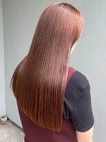 ナカオコアフュール(NAKAO COIFFURE)&nbsp;ハイトーン ピンクベージュ 艶ストレート ダブルカラー