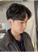 調布メンズパーマニュアンスパーマフェザーパーマセンターパート