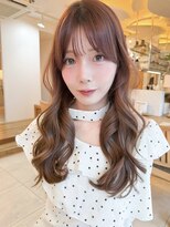 ビーチ(BEACH) 韓国レイヤーカットミルクブラウンヨシンモリ前髪ありイメチェン