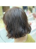 大人可愛いツヤ髪ゆるふわSカールウェーブボブ/アッシュブラウン