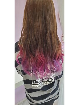 メルシー(Merci) 【Ｍｅｒｃｉ】裾カラー☆ピンク×パープルMIX