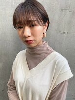 透けバング グレイアッシュ マッシュショート 冬カラー 前髪