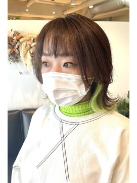 ステージ 豊津(STAGE) ソフトレイヤーウルフ×ネオンインナーカラー