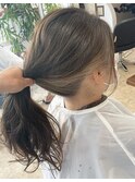 自然なインナーカラー 結んでもかわいいのです♪